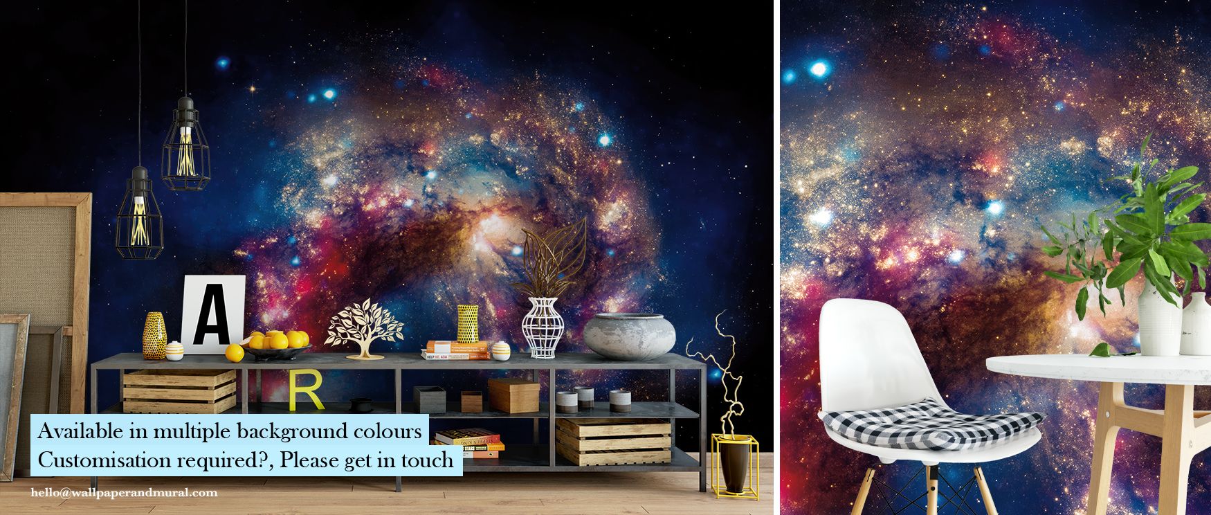 Abstract artistry defines the wallpaper, creating interiors where bedrooms feel stylishly calm, living rooms feel bold and vibrant, and offices feel energized by creativity and forward thinking design. 