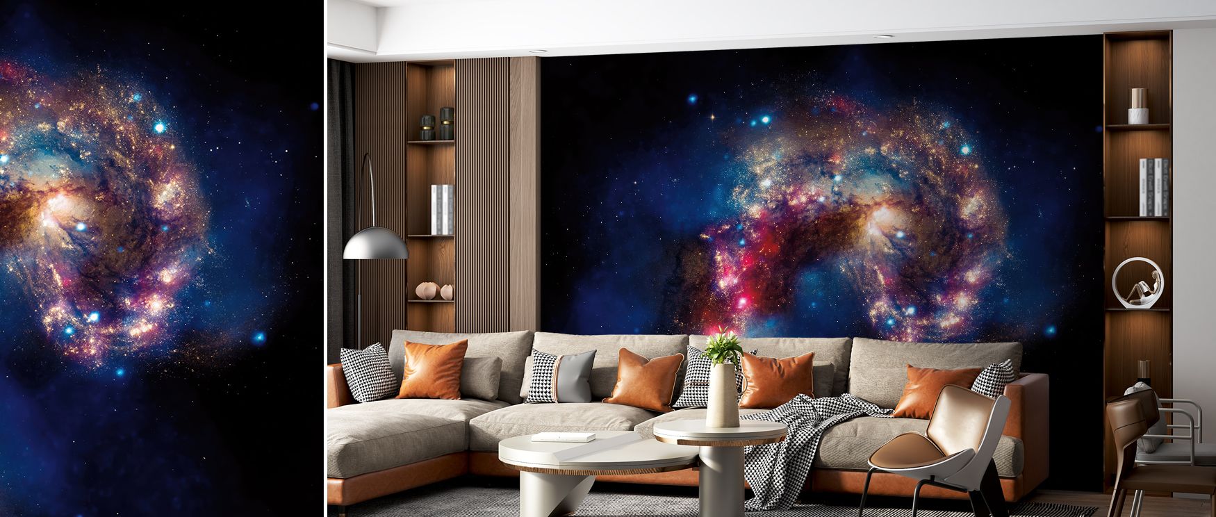Modern creativity thrives within the wallpaper’s futuristic forms, adding richness and depth that energize living rooms, calm bedrooms, and inspire offices, celebrating artistry through movement and design. 