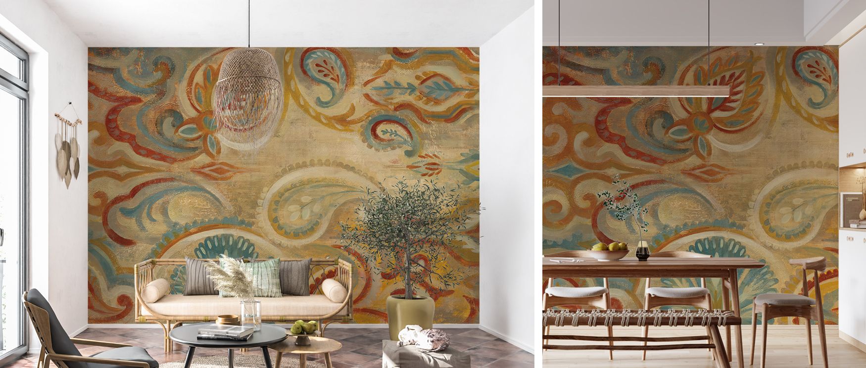 Decorative patterns enrich walls with heritage inspired beauty, enhancing bedrooms with calm, living rooms with refinement, and dining areas with style, celebrating timeless artistry in every detail. 