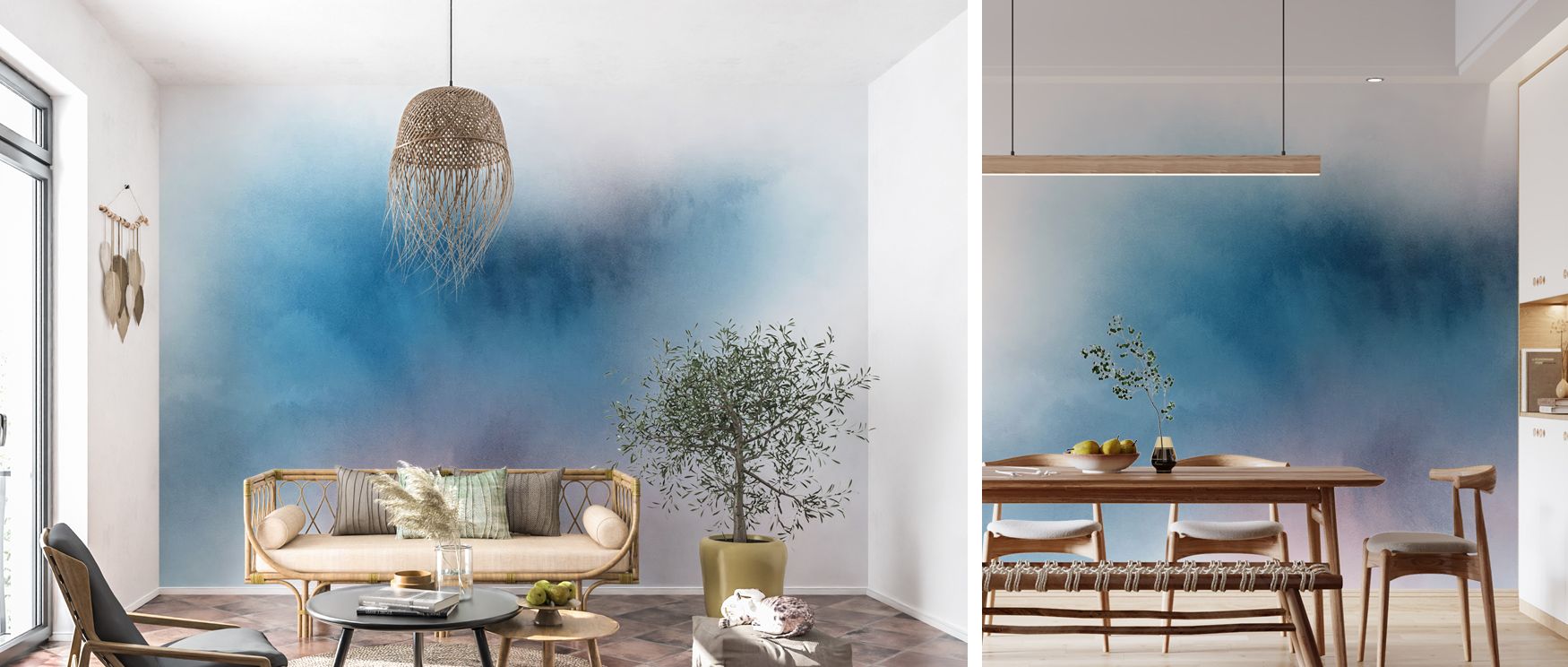 Blurred artistry creates rhythm across surfaces, adding serenity to bedrooms, bold vibrancy to living rooms, and inspiration to offices, making interiors both elegant and expressive. 