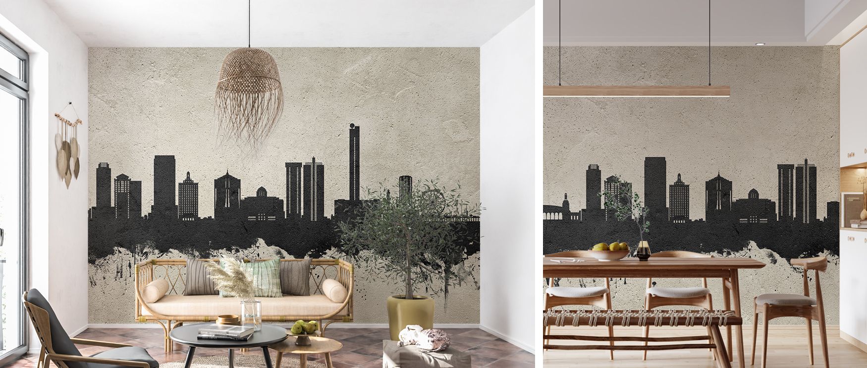 Atlantic City mural wallpaper featuring concrete skyline design, suitable for bedrooms or lounges, providing decorative accents that enrich interiors with cosmopolitan charm, urban vibrancy, and stylish architectural detail. 