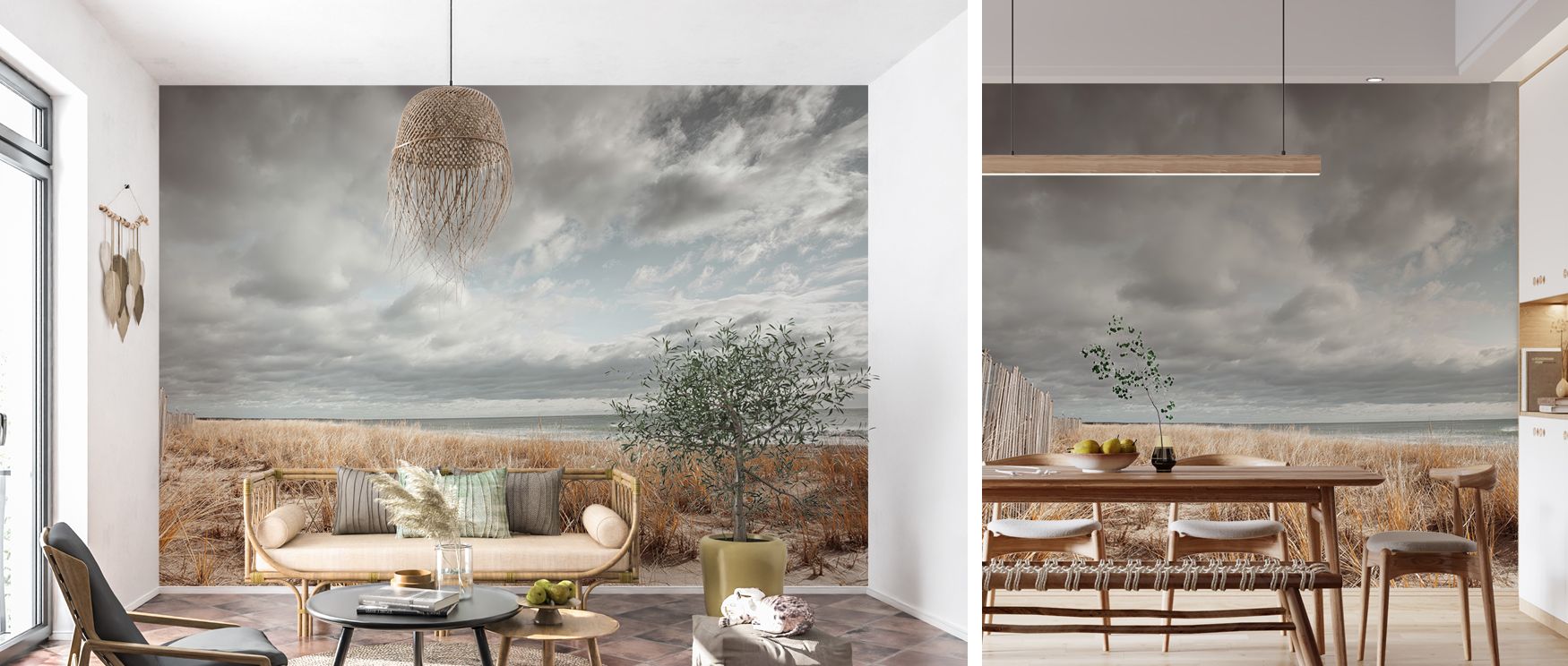 Artistic Atlantic Coast scenic wallpaper mural with ocean tones, suitable for offices or creative spaces, enhancing interiors with decorative calm, coastal charm, and natural refreshing beauty. 