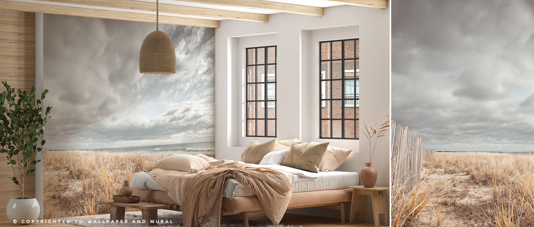 Decorative Atlantic Coast scenic mural wallpaper filled with coastal imagery, perfect for bedrooms or lounges, offering serene decorative accents that enrich interiors with seaside charm, peaceful tones, and natural beauty. 