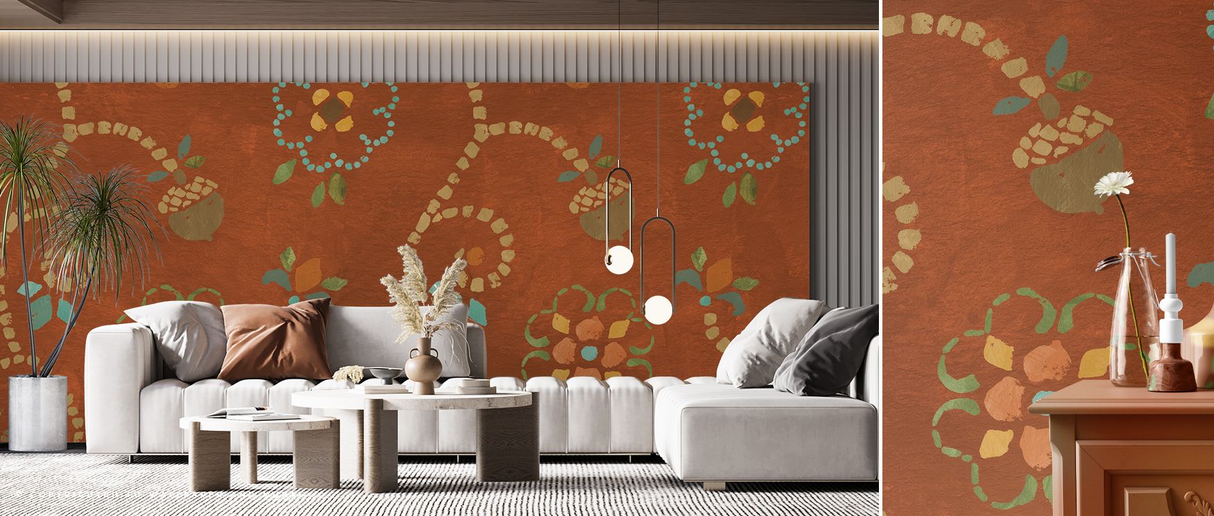 Artistic autumn acorns wallpaper mural enriched with natural brown tones, ideal for bedrooms or lounges, creating interiors filled with cozy decorative features, rustic charm, and nostalgic fall warmth. 