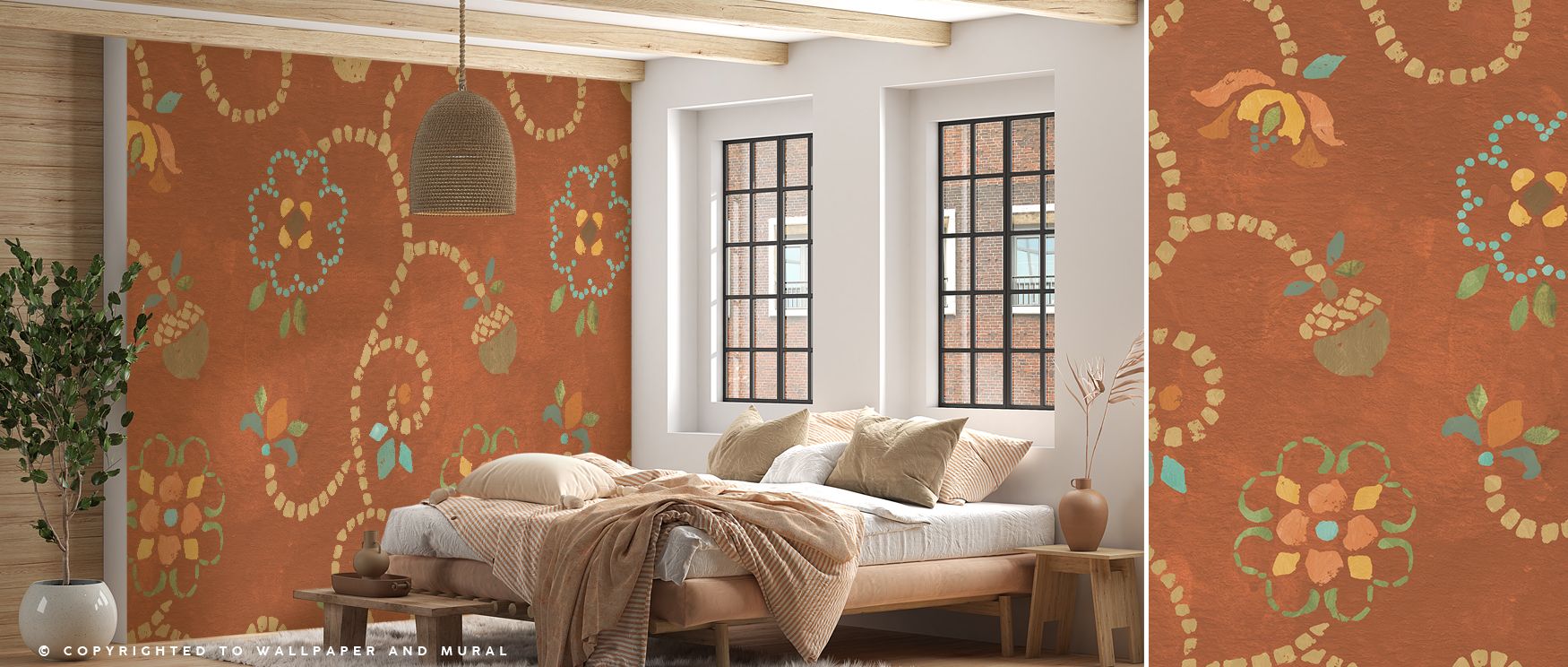 Decorative autumn acorns wallpaper mural with natural earthy tones, suitable for bedrooms or creative spaces, providing decorative accents that enrich interiors with seasonal warmth, rustic charm, and nostalgic fall atmosphere. 
