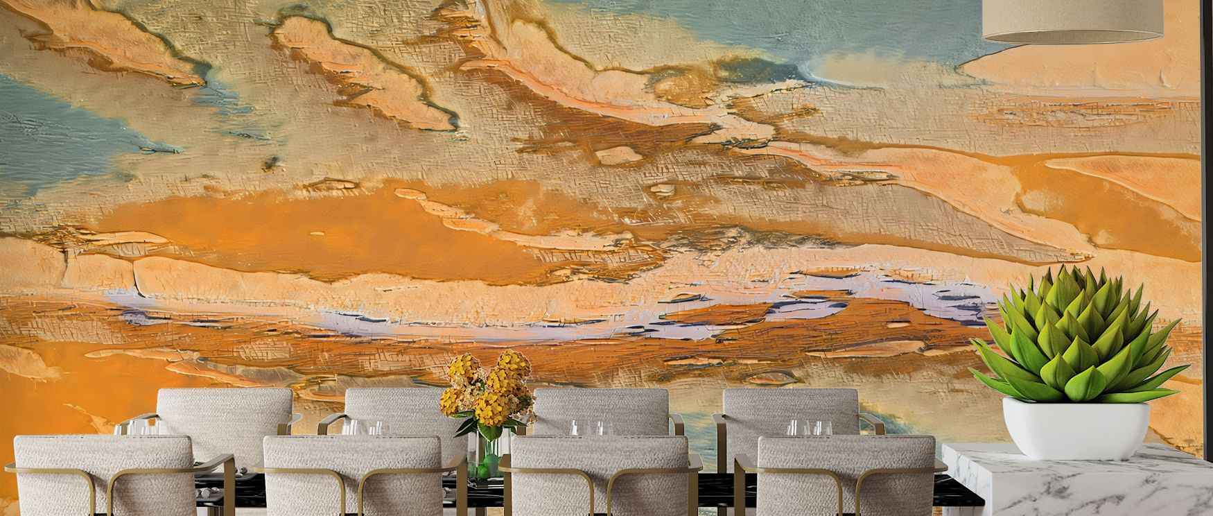 Decorative aware champagne mural wallpaper enriched with soft tones, suitable for living rooms or study areas, providing decorative accents that enrich interiors with modern artistry, calm elegance, and stylish charm. 