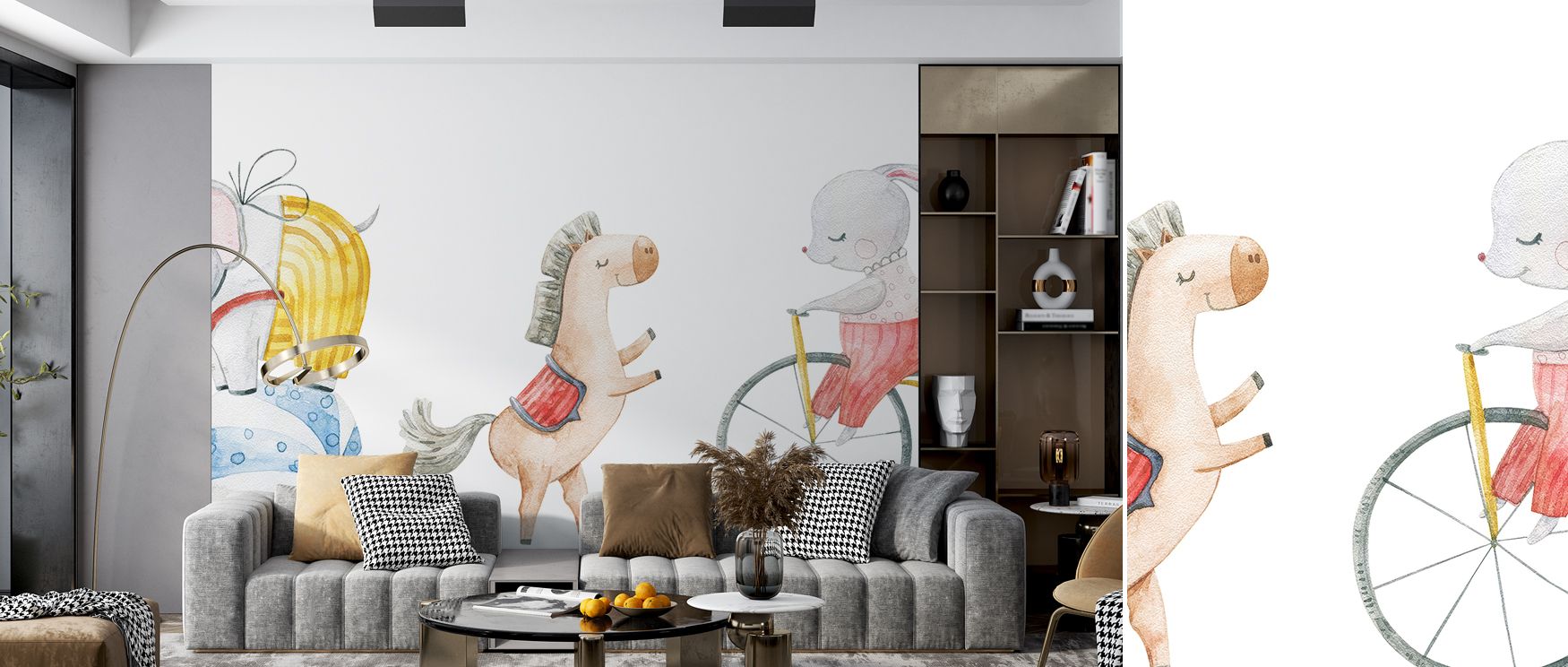 Gentle colors and playful figures bring peace into nurseries, liveliness into children’s rooms, and fun into playrooms, making walls interactive and engaging. 