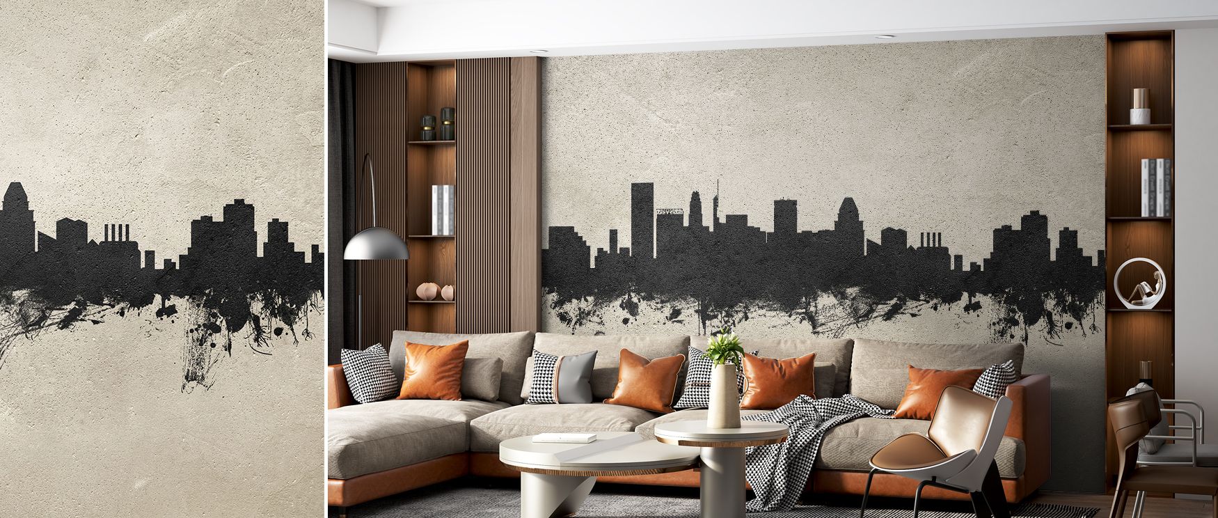 Concrete tones carry skyline elegance, creating restful bedrooms, dramatic living rooms, and inspiring offices, ensuring interiors reflect both raw edge and refinement. 