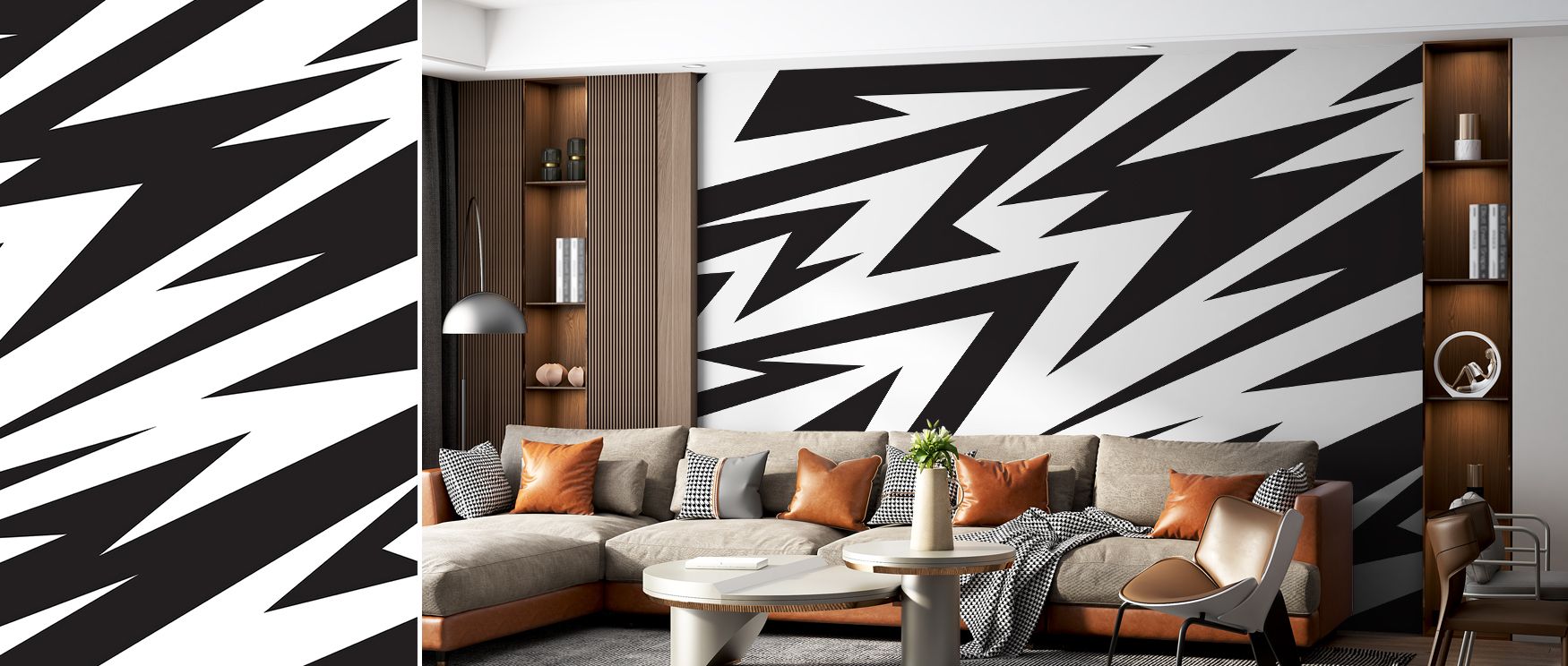 Contemporary patterns unfold across surfaces, offering calmness in bedrooms, vibrancy in living rooms, and inspiration in offices, ensuring interiors reflect balance and creativity. 