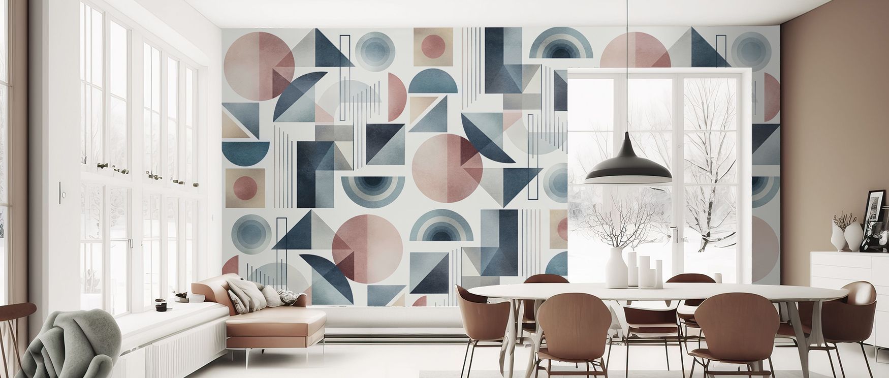 Bold design language channels Bauhaus ideals, creating calm bedrooms, vibrant living rooms, and creative offices, blending structure with artistry in timeless modern form.