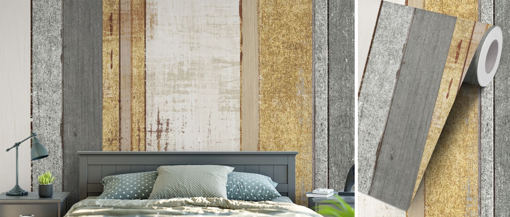 Neutral and gold tones create expansive imagery that enhances bedrooms with peace, living rooms with vibrancy, and offices with creativity, blending coastal charm with timeless design sophistication. 
