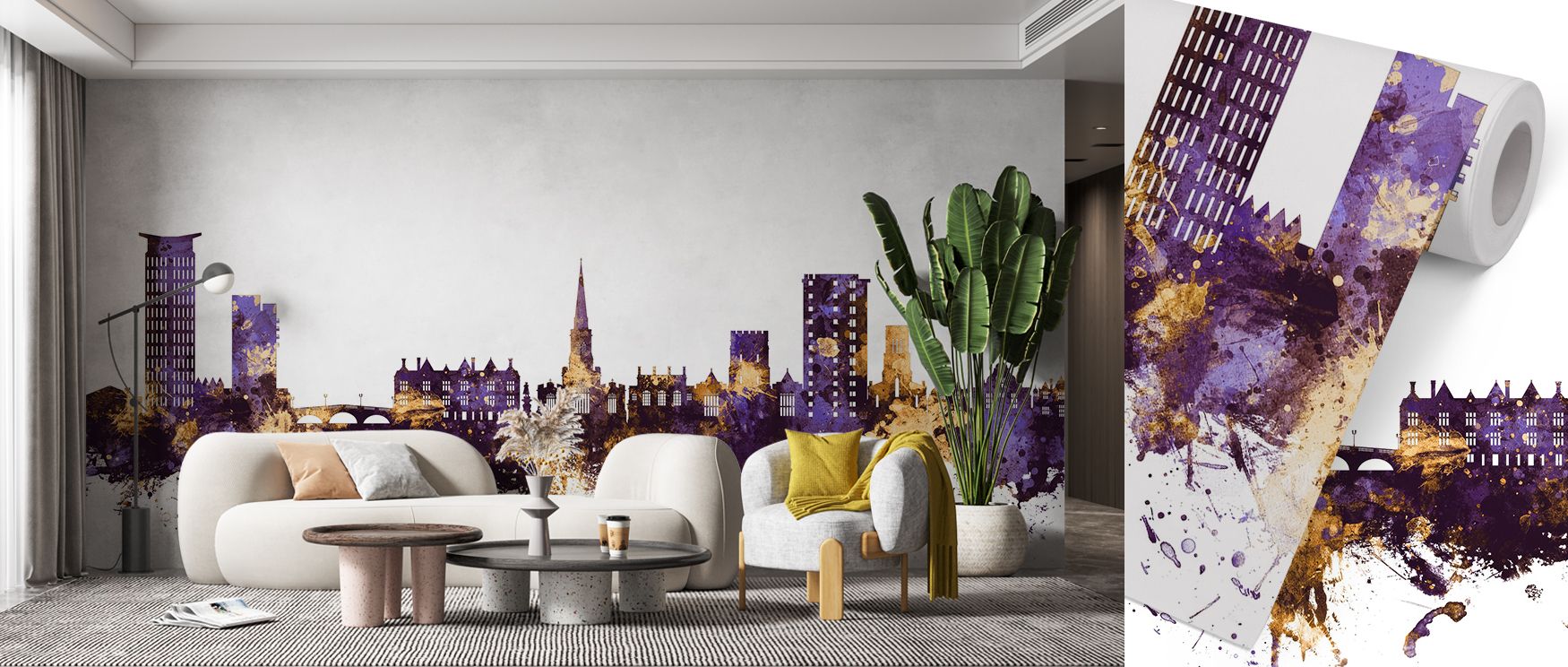 Bold colors frame iconic silhouettes, turning bedrooms serene, living rooms stylish, and offices dynamic, ensuring interiors reflect the charm and pride of Bedford’s cityscape. 
