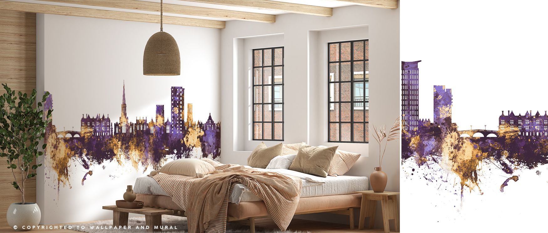 Colorful silhouettes stretch across walls, filling bedrooms with calm, living rooms with vibrancy, and offices with creativity, reflecting the strength and heritage of Bedford. 
