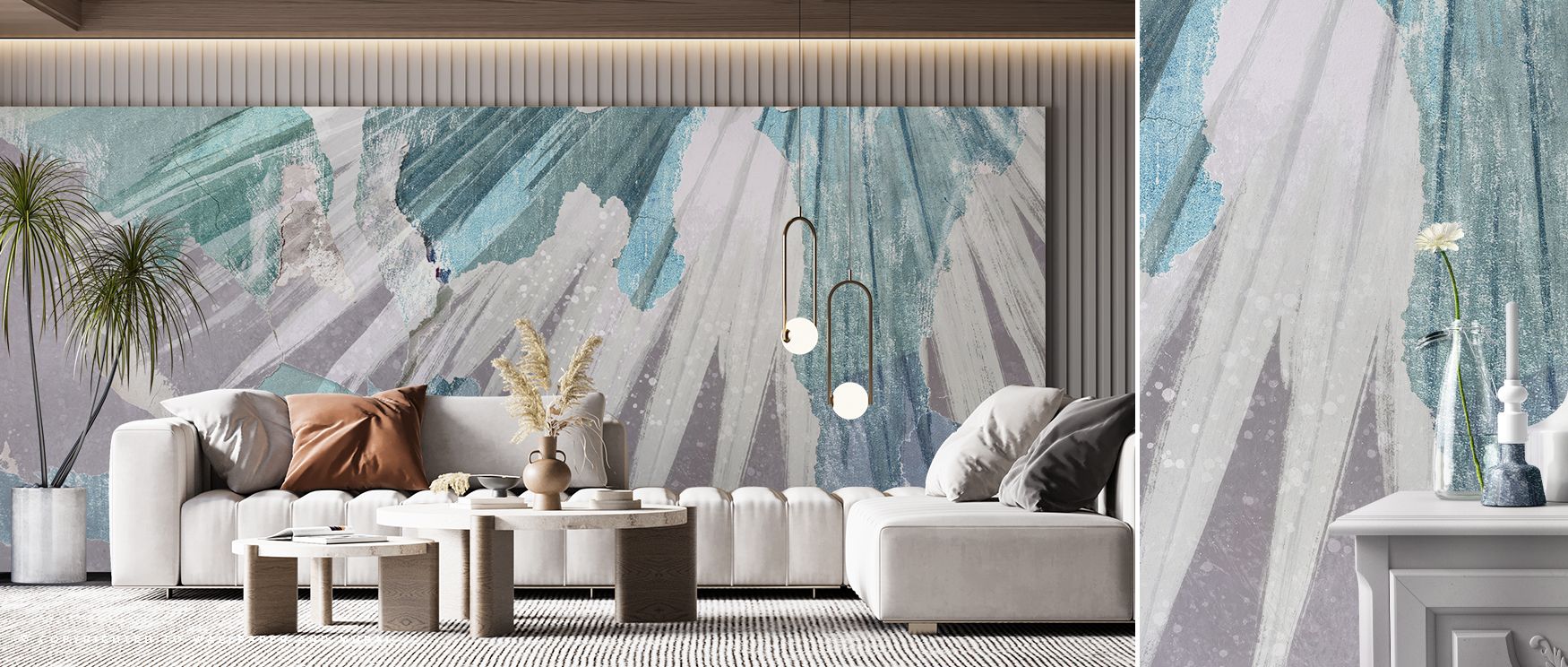 Creative tones define the abstract imagery, enriching bedrooms with rest, living rooms with bold character, and offices with innovation, offering interiors artistic vitality. 