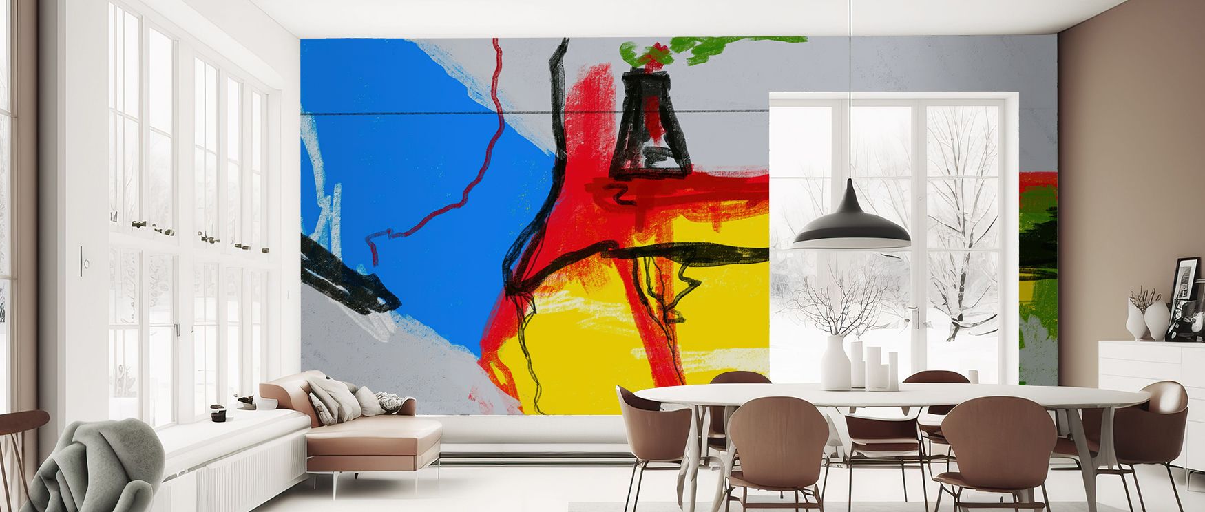Dynamic expression resonates in the Big and Bold Abstract Wallpaper, where imagery adds richness. It enhances spaces with creativity, elegance, and timeless appeal. 