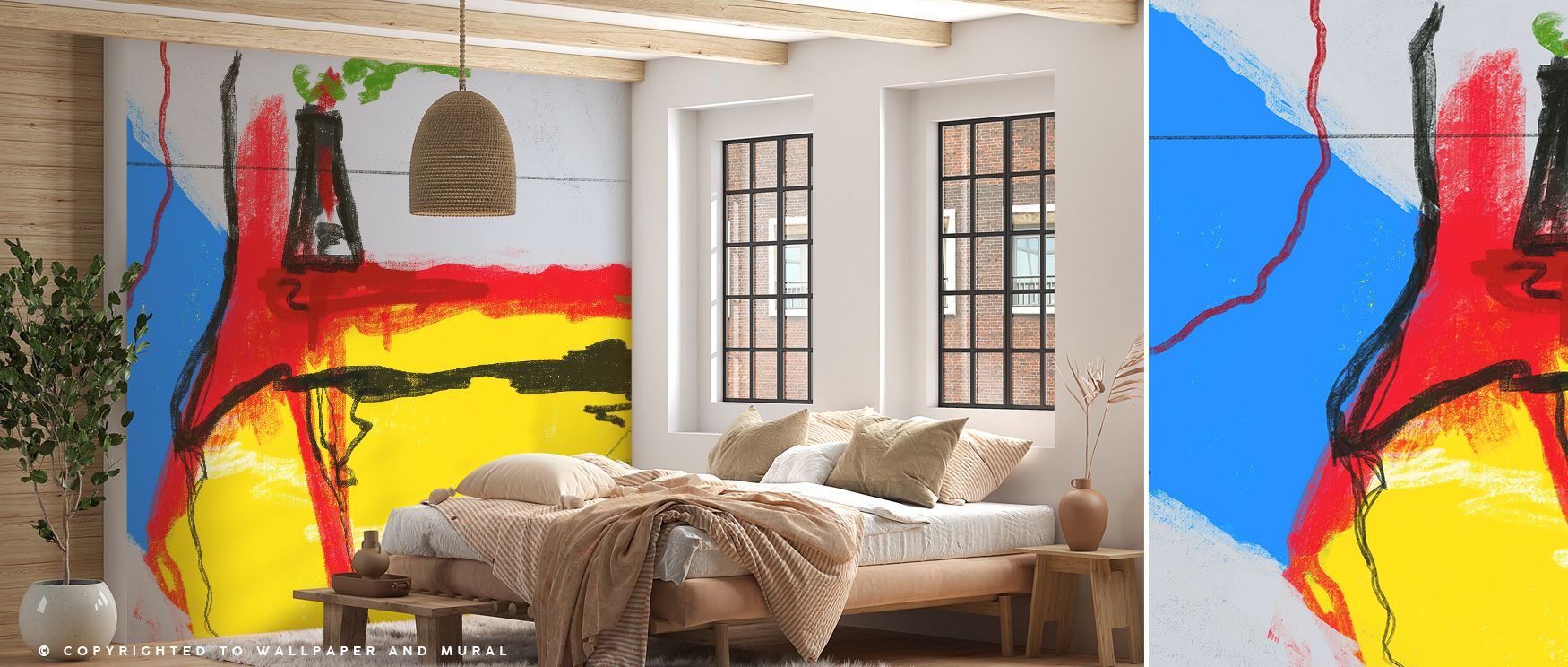 Bold contrasts energize the Big and Bold Abstract Wallpaper, where design makes walls dynamic. It offers interiors cultural depth and artistic refinement. 