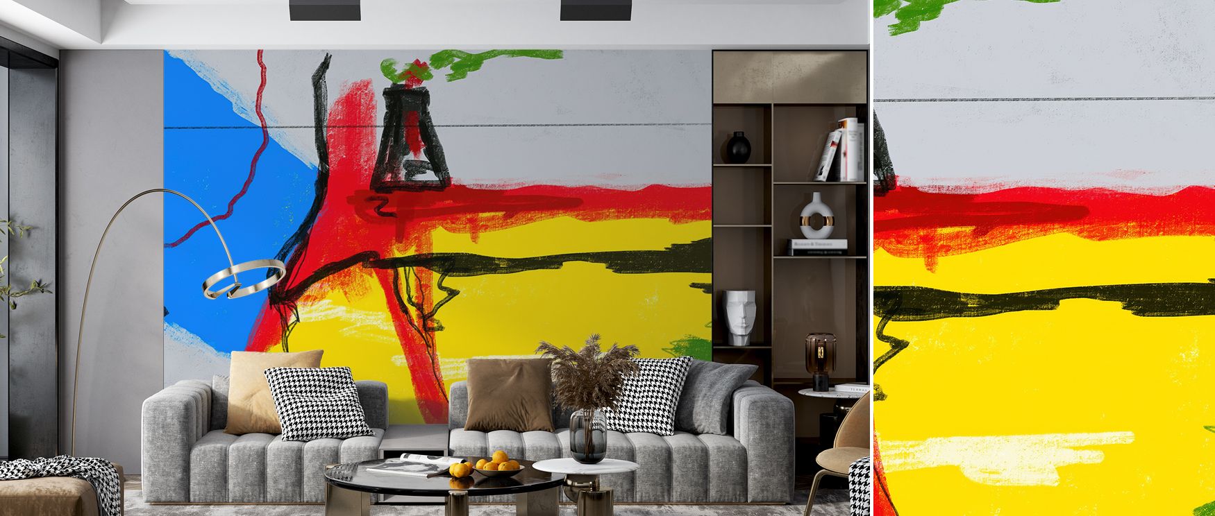 Visual drama thrives in the Big and Bold Abstract Wallpaper, where striking forms add depth. It blends artistry and sophistication, enriching walls with balance and refinement. 