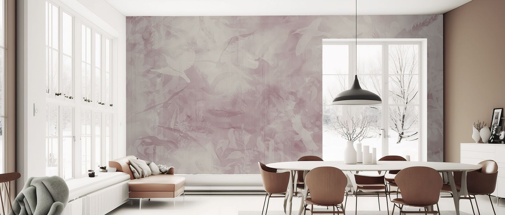 Featuring delicate forms and balanced tones, this wallpaper uplifts interiors with natural grace. Its serene design transforms rooms into welcoming retreats, inspiring focus and rest in equal measure for both work and leisure spaces. 