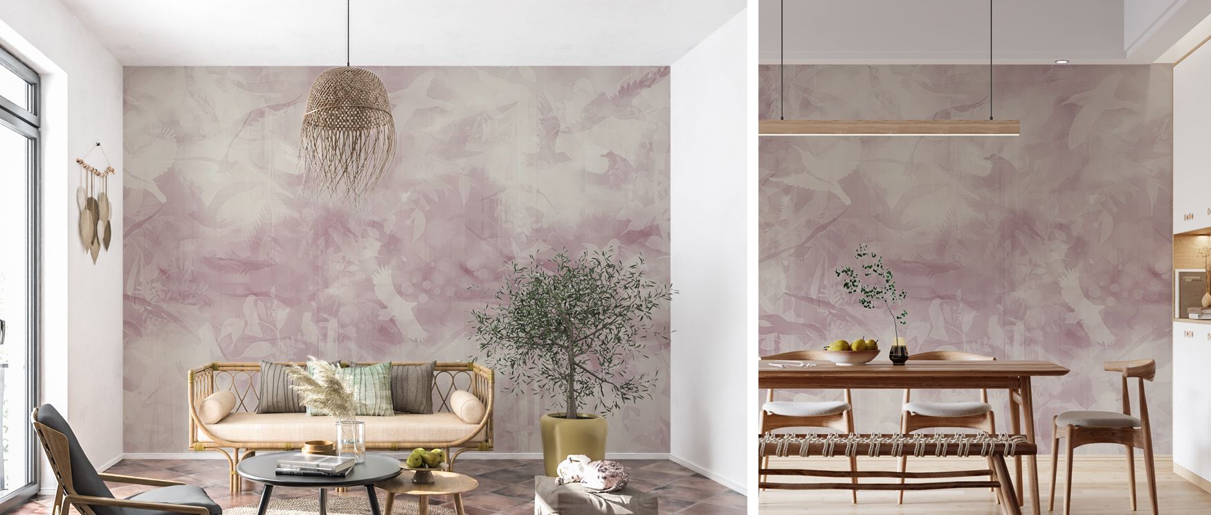 Each bird and scenic detail works together to create a backdrop that feels both elegant and refreshing. This wallpaper transforms ordinary walls into timeless interior statements that highlight natural beauty and enhance environments with soothing visual 