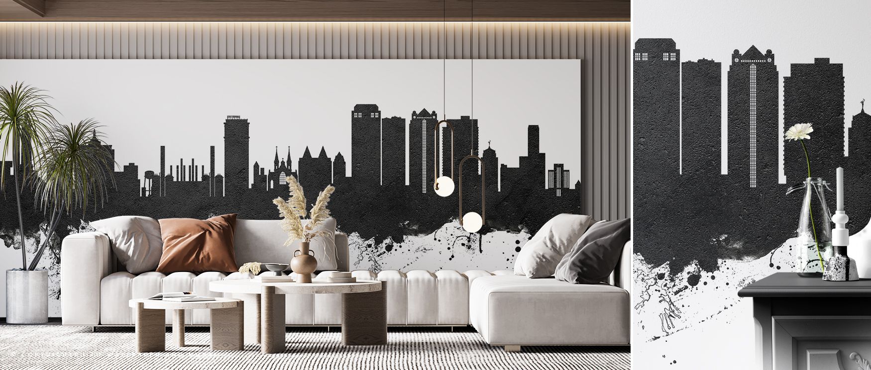 Its exotic presence enriches interiors with striking style, offering depth through greenery and grace through birds. This design transforms blank walls into expressive backdrops, ideal for rooms that seek personality, creativity, and a sense of calm beaut