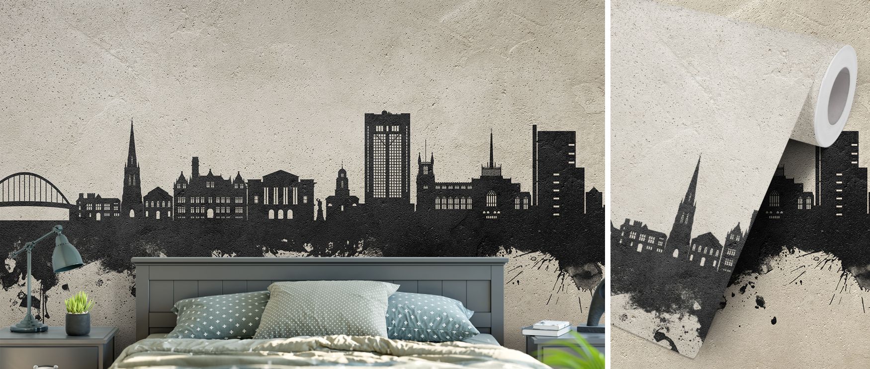 The wallpaper presents architectural details that bring structure and rhythm into spaces. Its urban imagery enhances interiors with bold presence, inspiring creativity and adding distinctive identity, suitable for personal or professional environments tha