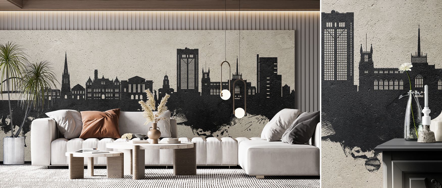 Its striking black and white tones create timeless appeal while offering balance between boldness and subtlety. This design enriches walls with artistic depth, ensuring interiors feel modern and stylish while maintaining a refined atmosphere of sophistica