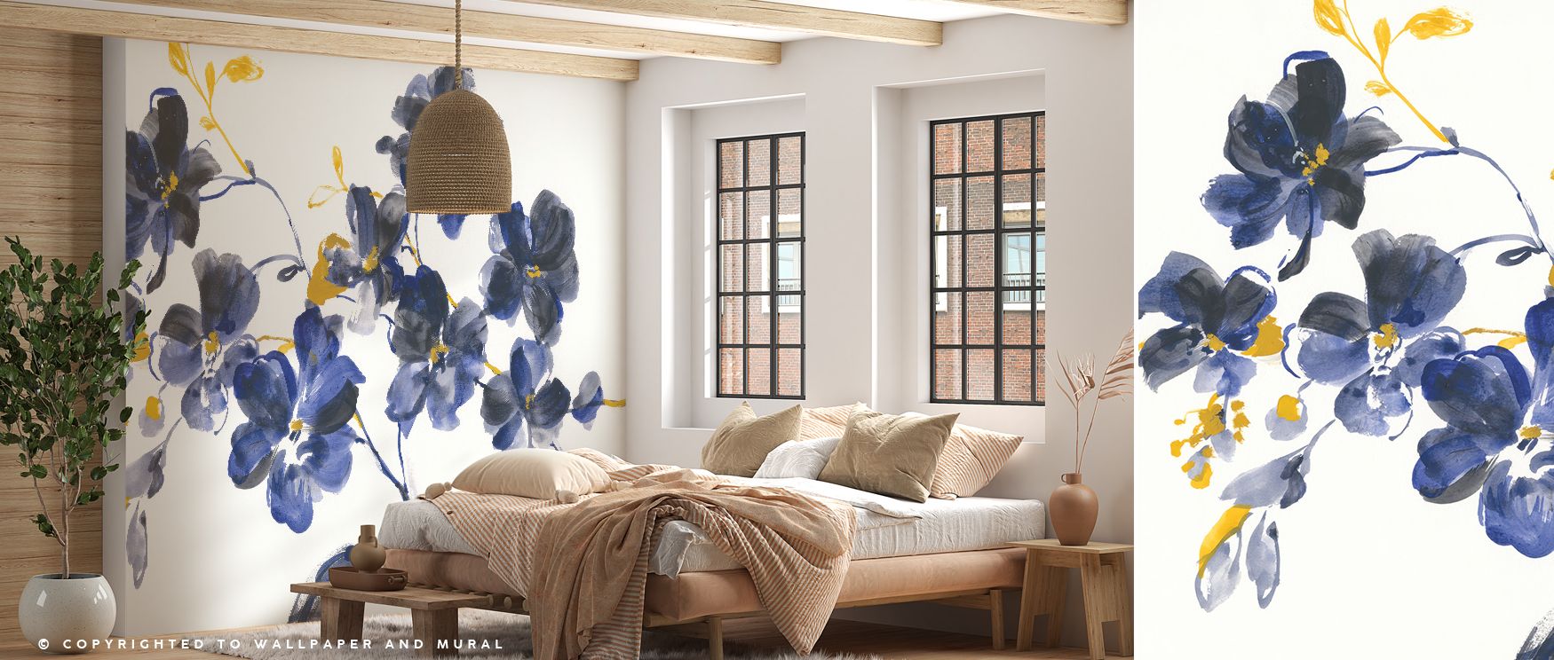 Blue Branch Floral Wallpaper transforms living room spaces with delicate branches in soft hues that create visual depth and refined atmosphere evoking harmony and nature inspired elegance making interiors more inviting and stylish consistently. 