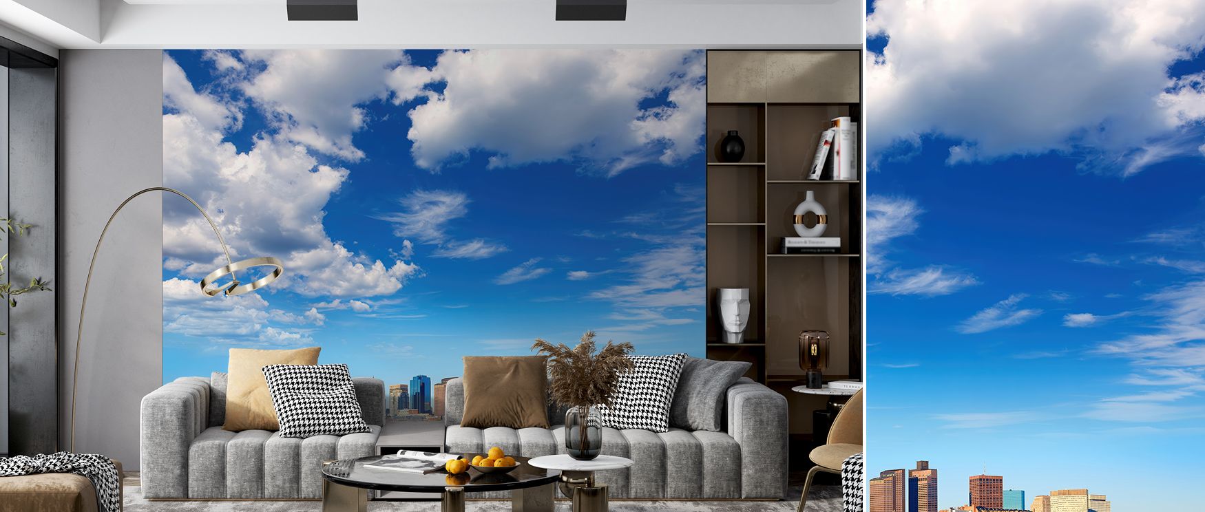 Boston Harbor Skyline Wallpaper adds restful cultural detail to bedrooms where harbor and architecture imagery balance tranquility with stylish sophistication turning walls into focal points enriched with artistic charm beautifully. 