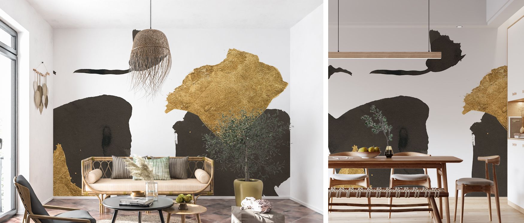 Bright abstract wallpaper with fluid artistry and radiant tones, perfect for enhancing interiors such as bedrooms, living areas, or offices. Its bold design offers expressive visual impact while transforming plain walls into unique works of art that radia