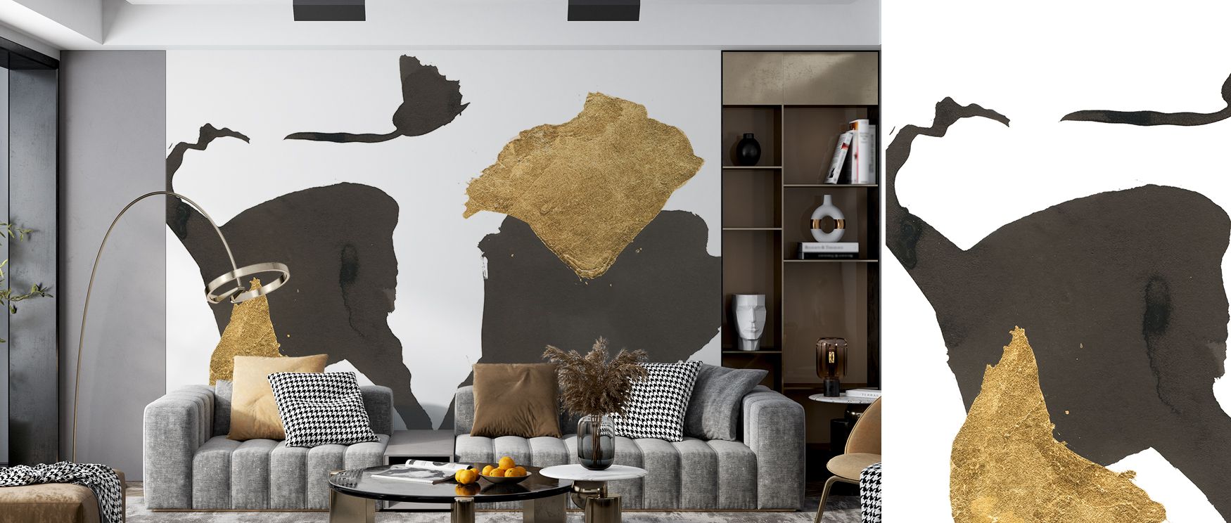 Contemporary abstract design wallpaper bursting with dynamic forms and radiant colors, perfect for transforming lounges, studies, or dining rooms. This artistic mural creates inspiring interiors with its flowing brushwork and bold visual contrasts, bringi