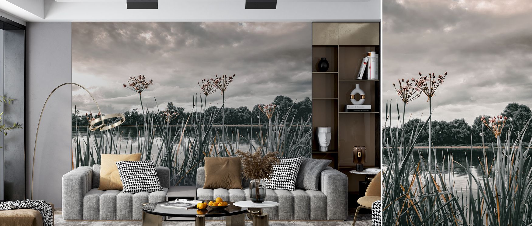 A mural wallpaper collection inspired by the beauty of landscapes, perfect for dining areas, bedrooms, or lounges. It creates calming interiors filled with decorative charm, natural inspiration, and timeless elegance, transforming walls into sophisticated