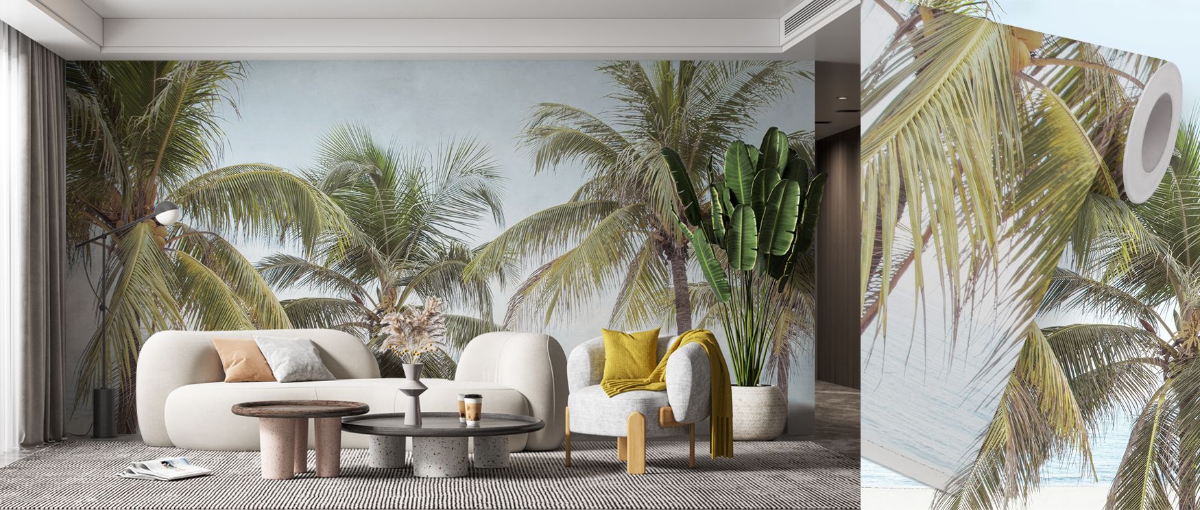 A decorative sea view mural wallpaper highlighting gentle blue tones and expansive skies, ideal for bedrooms, dining areas, or creative studios. It adds calming beauty and natural depth, creating tranquil home spaces enriched with coastal refinement, arti