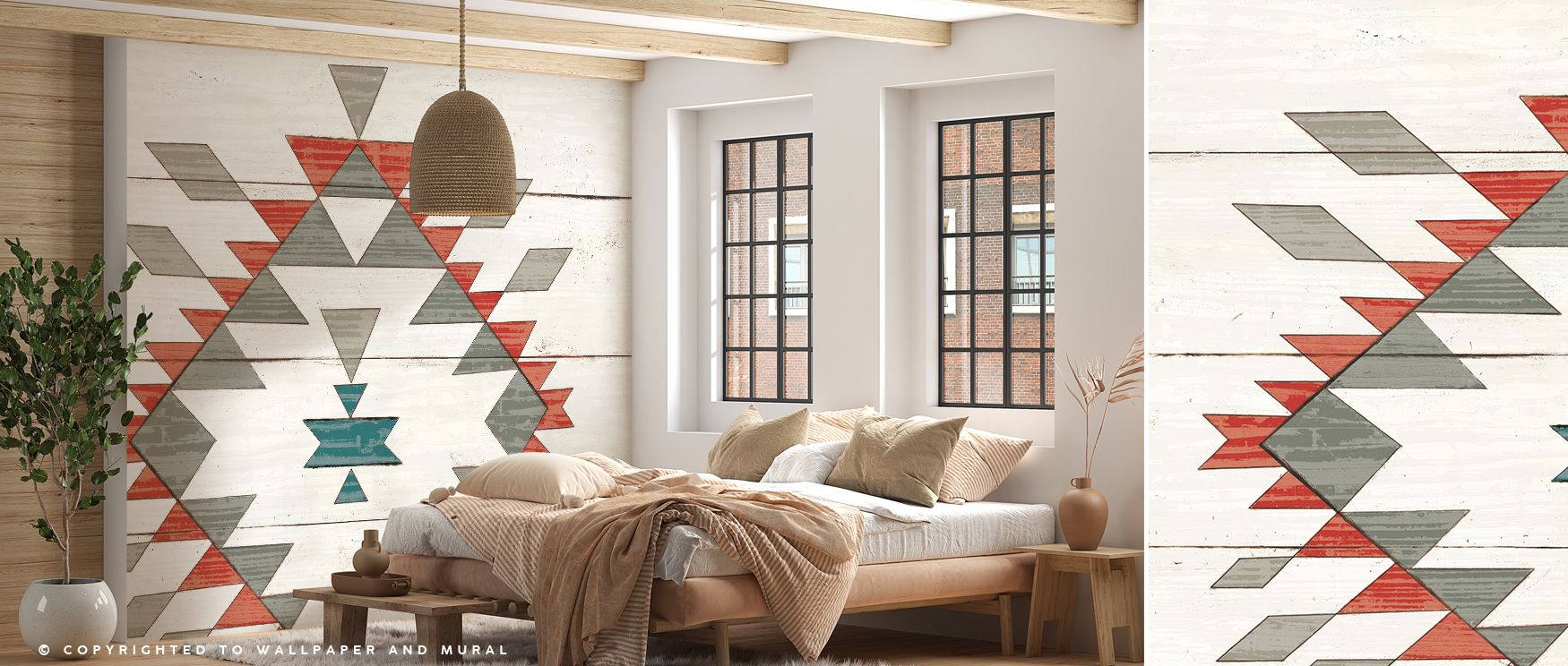 Abstract mural wallpaper design inspired by rustic cabin living, perfect for bedrooms, offices, or dining rooms. It enhances interiors with decorative warmth, natural charm, and artistic elegance, creating calm yet stylish atmospheres that celebrate balan