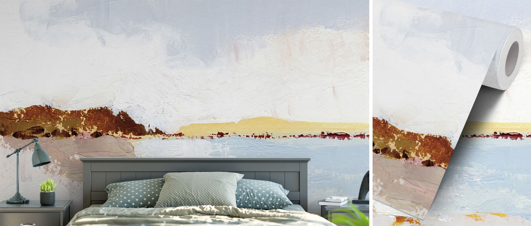 A mural wallpaper design inspired by calm natural days, capturing landscapes in harmonious tones. Ideal for bedrooms, lounges, or studies, it creates interiors that radiate decorative elegance, peaceful charm, and inspiring balance, offering timeless soph