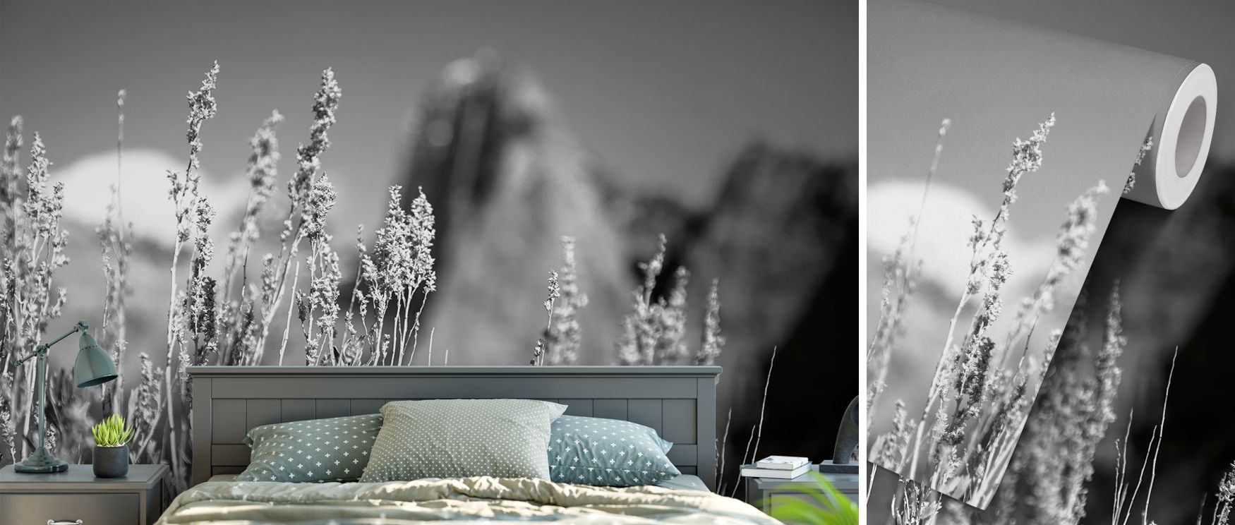 A mural wallpaper inspired by canyon sagebrush plants, capturing subtle greens and earthy hues. Ideal for bedrooms, studies, or lounges, it transforms interiors with decorative calm and refined inspiration, turning plain walls into peaceful canvases that 