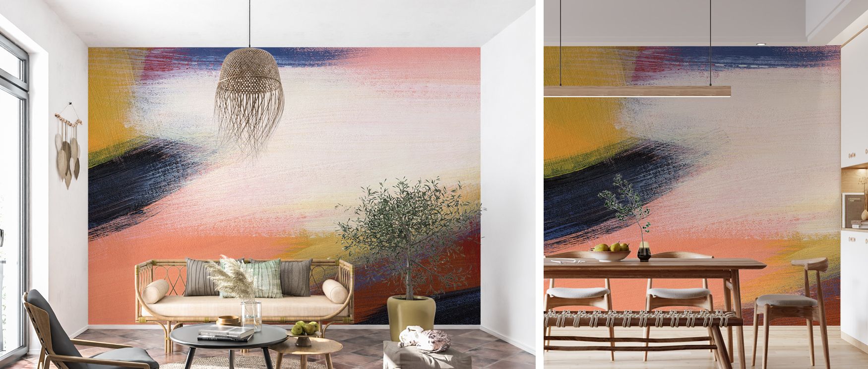 A fluid abstract mural wallpaper featuring caramel-inspired ocean tones, ideal for bedrooms, dining spaces, or lounges. It offers refined decorative sophistication, calming artistry, and timeless balance, creating interiors enriched with artistic energy, 