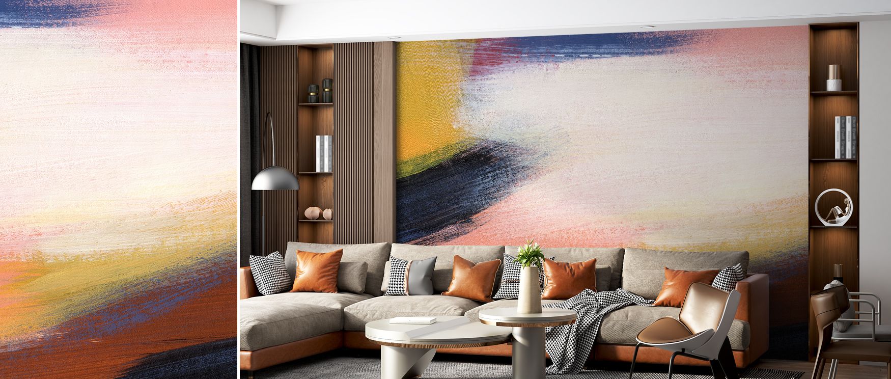 Caramel ocean mural wallpaper design blending abstract flow and natural inspiration, ideal for bedrooms, studies, or living areas. It enriches interiors with calming decorative charm, artistic refinement, and modern sophistication, offering timeless atmos