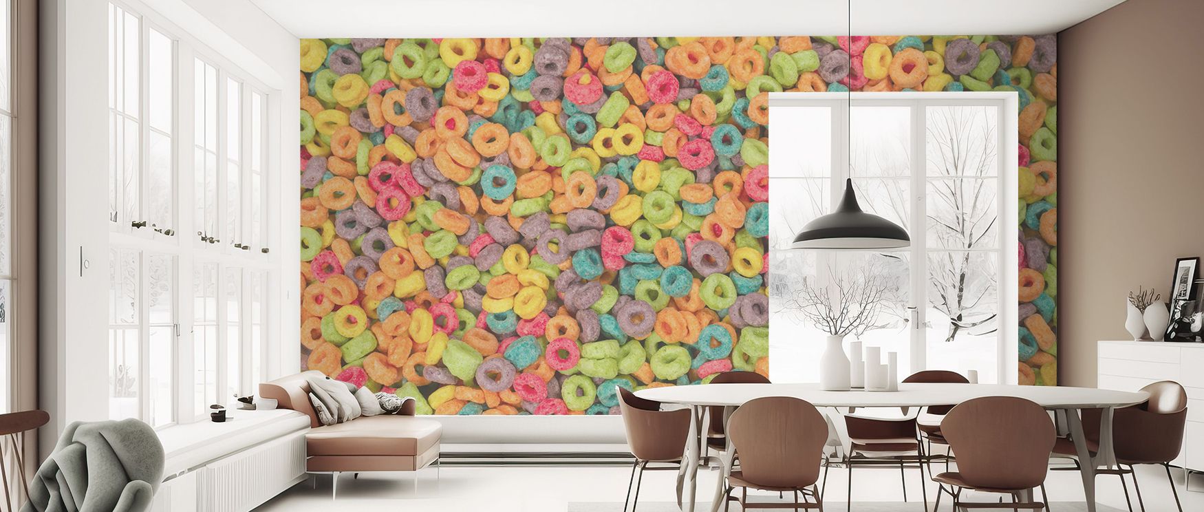 Dream-inspired mural wallpaper filled with vibrant abstract designs, ideal for bedrooms, studies, or lounges. It creates interiors with joyful decorative presence, refined artistry, and unique personality, offering stylish atmospheres that celebrate imagi