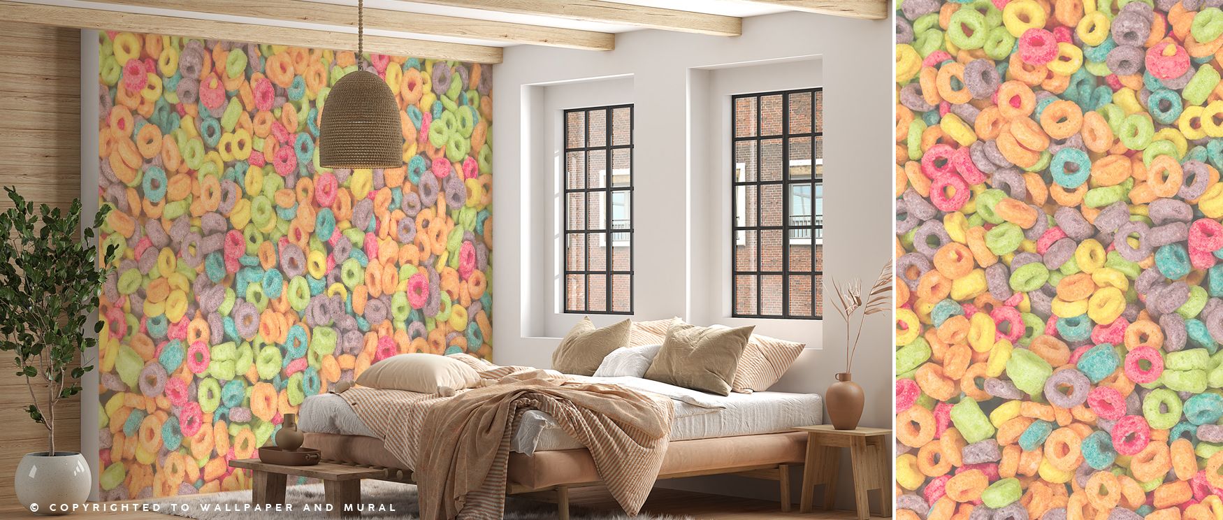 Playful abstract mural wallpaper design inspired by imaginative dreamscapes, ideal for bedrooms, dining rooms, or creative spaces. It creates decorative interiors filled with refined artistry, whimsical charm, and inspiring energy, offering stylish homes 