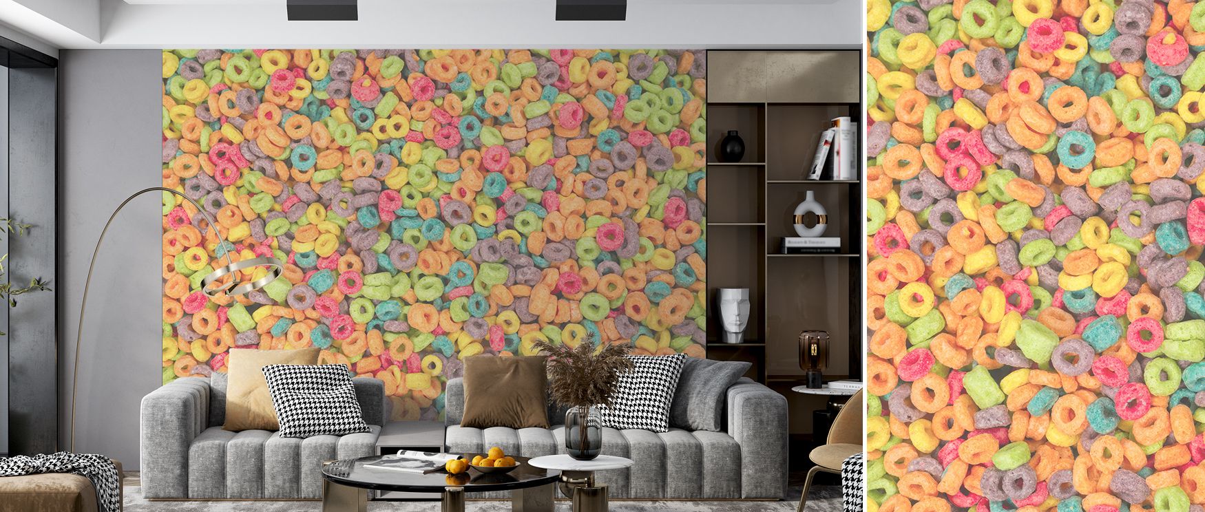 A mural wallpaper showcasing whimsical abstract tones, suited for bedrooms, dining areas, or lounges. It adds decorative inspiration, artistic refinement, and colorful charm, creating interiors enriched with imaginative atmospheres and playful sophisticat