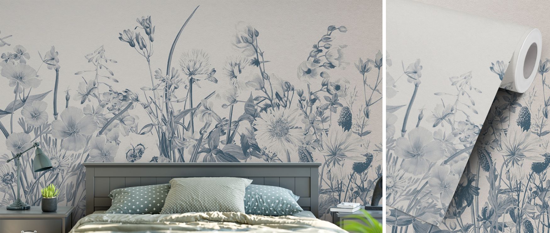 A mural wallpaper featuring Chambre Separée floral artistry in soft natural tones, ideal for bedrooms, lounges, or creative studios. It creates interiors filled with decorative refinement, elegant inspiration, and sophisticated balance, turning walls into