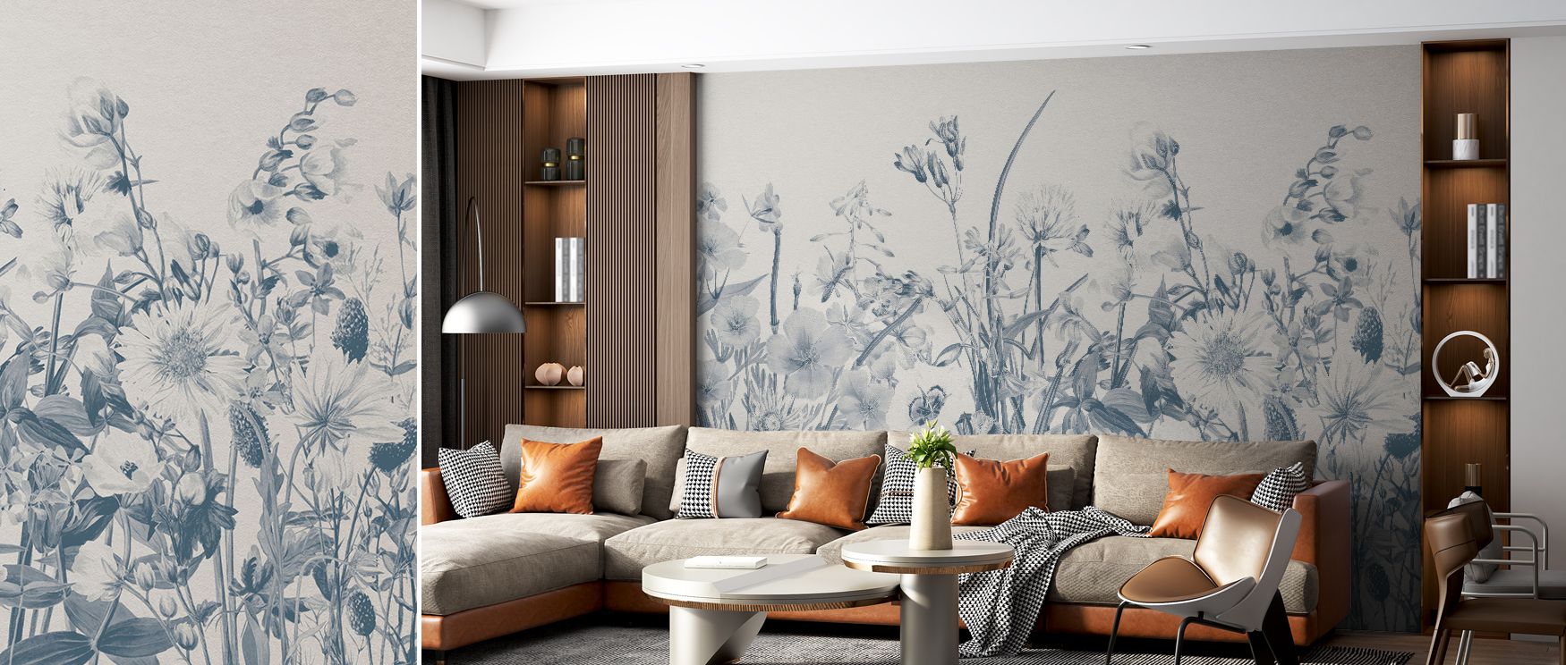 Floral mural wallpaper capturing Chambre Separée artistry in delicate bloom, ideal for bedrooms, offices, or lounges. It offers refined decorative presence, natural charm, and timeless elegance, creating interiors enriched with peaceful inspiration, artis