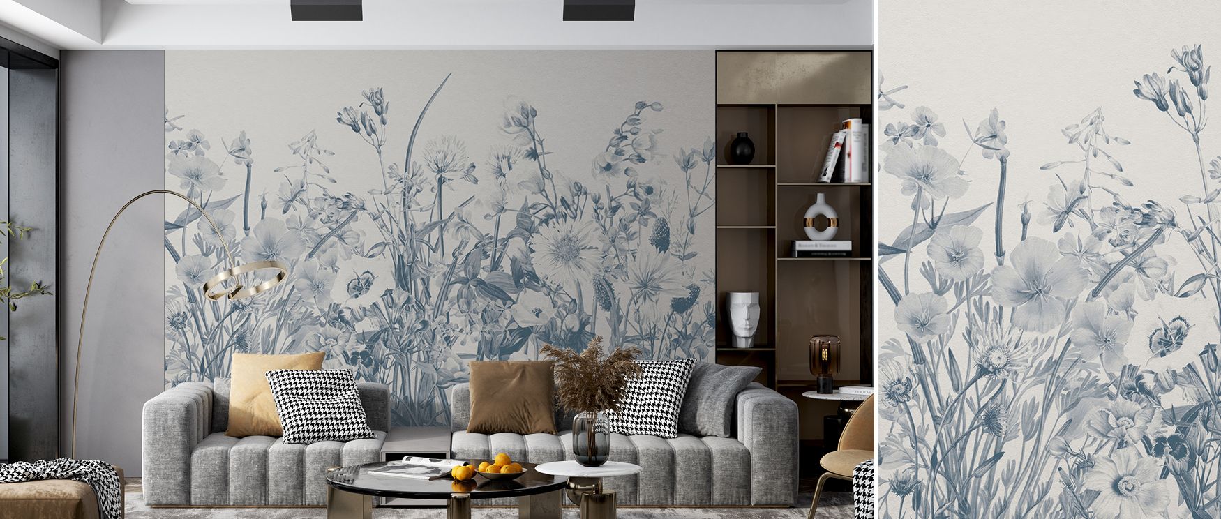 Chambre Separée floral mural wallpaper showcasing refined blossoms in delicate hues, suited to bedrooms, living rooms, or creative spaces. It adds decorative refinement, natural charm, and timeless artistry, creating stylish atmospheres filled with elegan