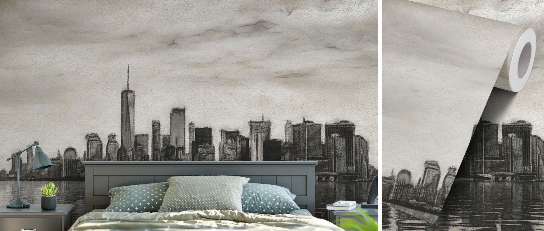 A mural wallpaper showcasing New York’s city maps in sleek charcoal detail, ideal for bedrooms, dining rooms, or creative spaces. It adds decorative refinement, architectural balance, and bold metropolitan character, creating interiors that celebrate urba