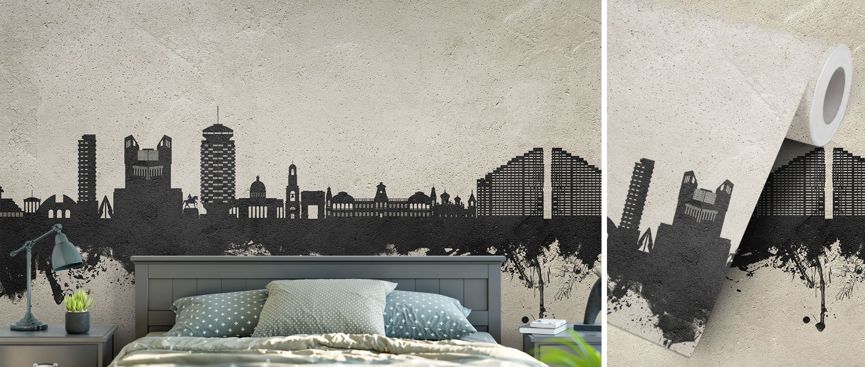 A mural wallpaper showcasing Chisinau’s skyline in sleek concrete tones, ideal for bedrooms, dining areas, or studies. It enriches interiors with decorative refinement, industrial inspiration, and architectural artistry, creating stylish metropolitan spac