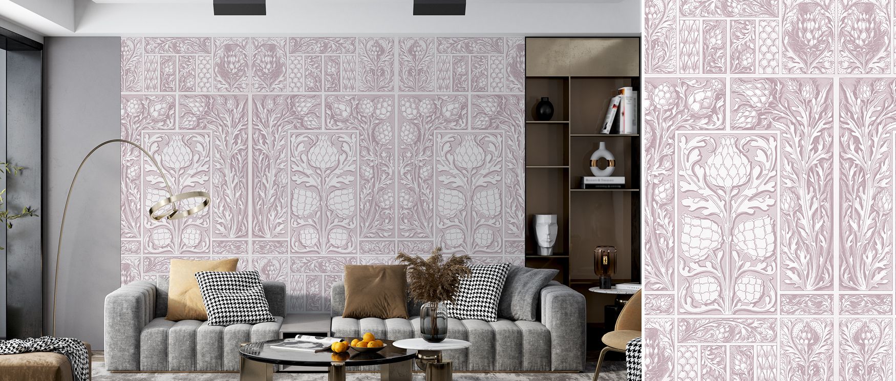 Thistle floral mural wallpaper rendered in bold red tones, perfect for bedrooms, living areas, or studies. It enriches interiors with decorative charm, natural artistry, and floral refinement, creating graceful spaces enriched with timeless sophistication