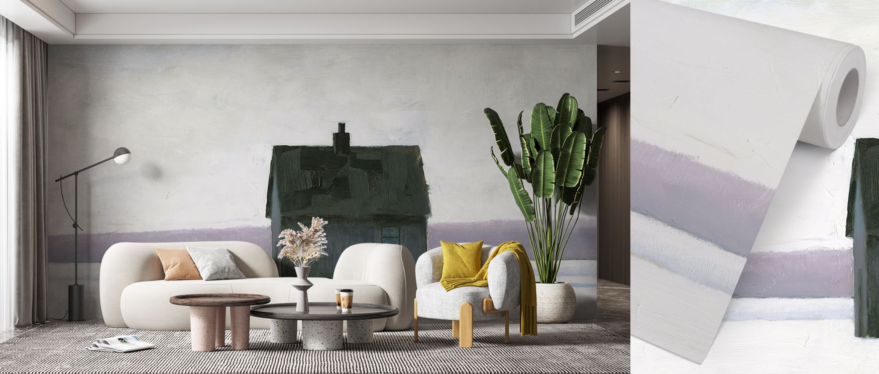 A mural wallpaper capturing snow and winter scenery, perfect for bedrooms, living rooms, or dining areas. It creates calm interiors enriched with seasonal refinement, natural artistry, and decorative sophistication, offering homes serene atmospheres fille