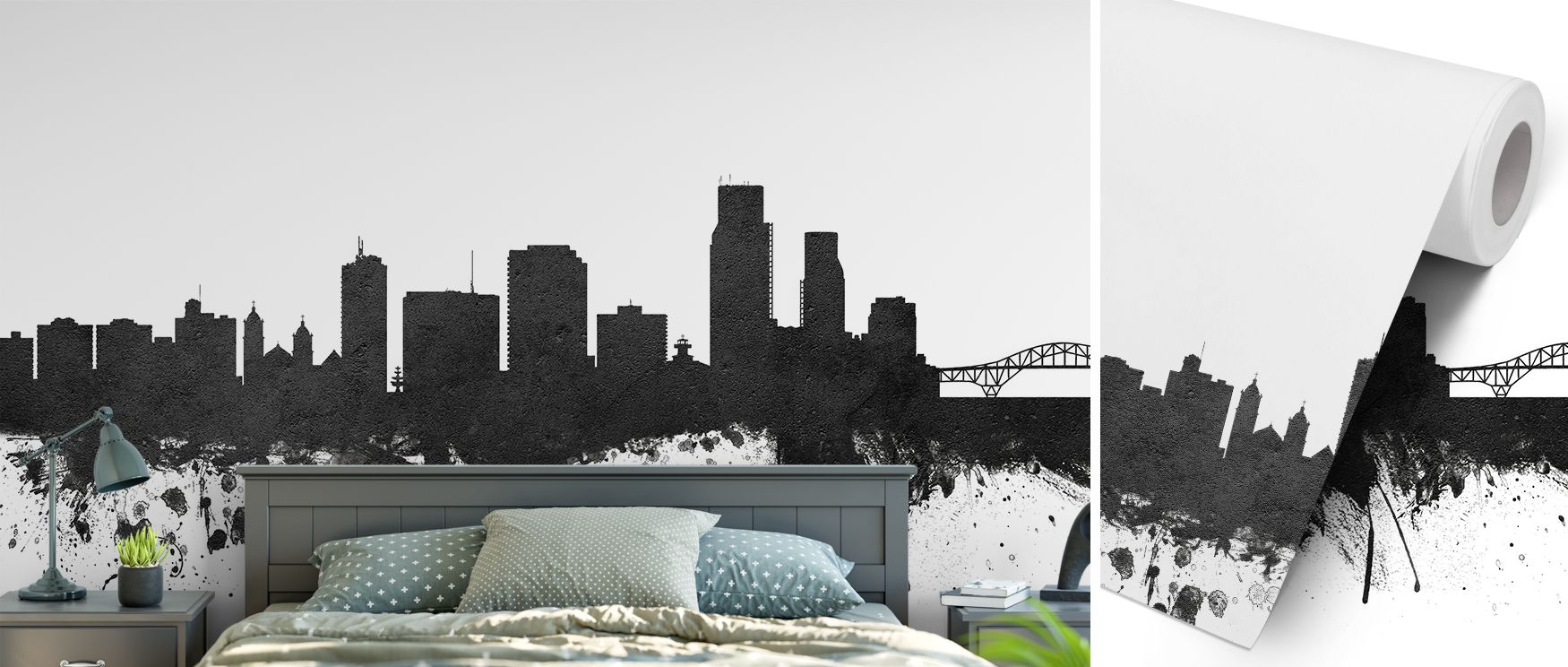 A mural wallpaper capturing Corpus Christi skyline in monochrome design, ideal for bedrooms, lounges, or creative spaces. It enhances interiors with decorative refinement, architectural artistry, and metropolitan balance, creating refined spaces enriched 