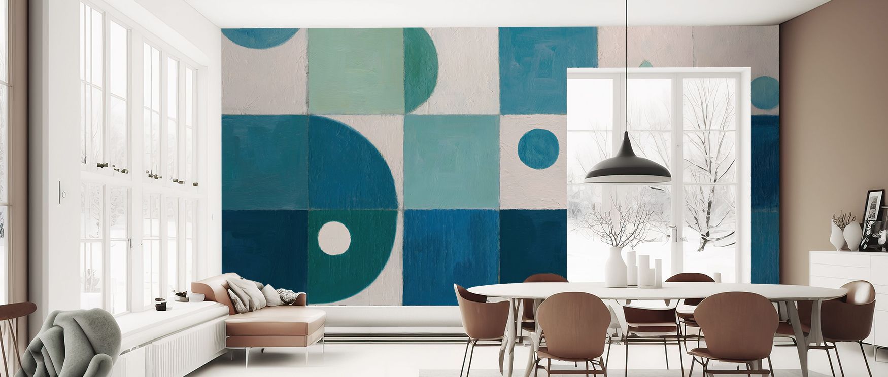 A mural wallpaper capturing geometric cubes in abstract forms, perfect for bedrooms, dining rooms, or creative spaces. It enhances interiors with decorative refinement, modern artistry, and stylish rhythm, creating refined spaces enriched with architectur