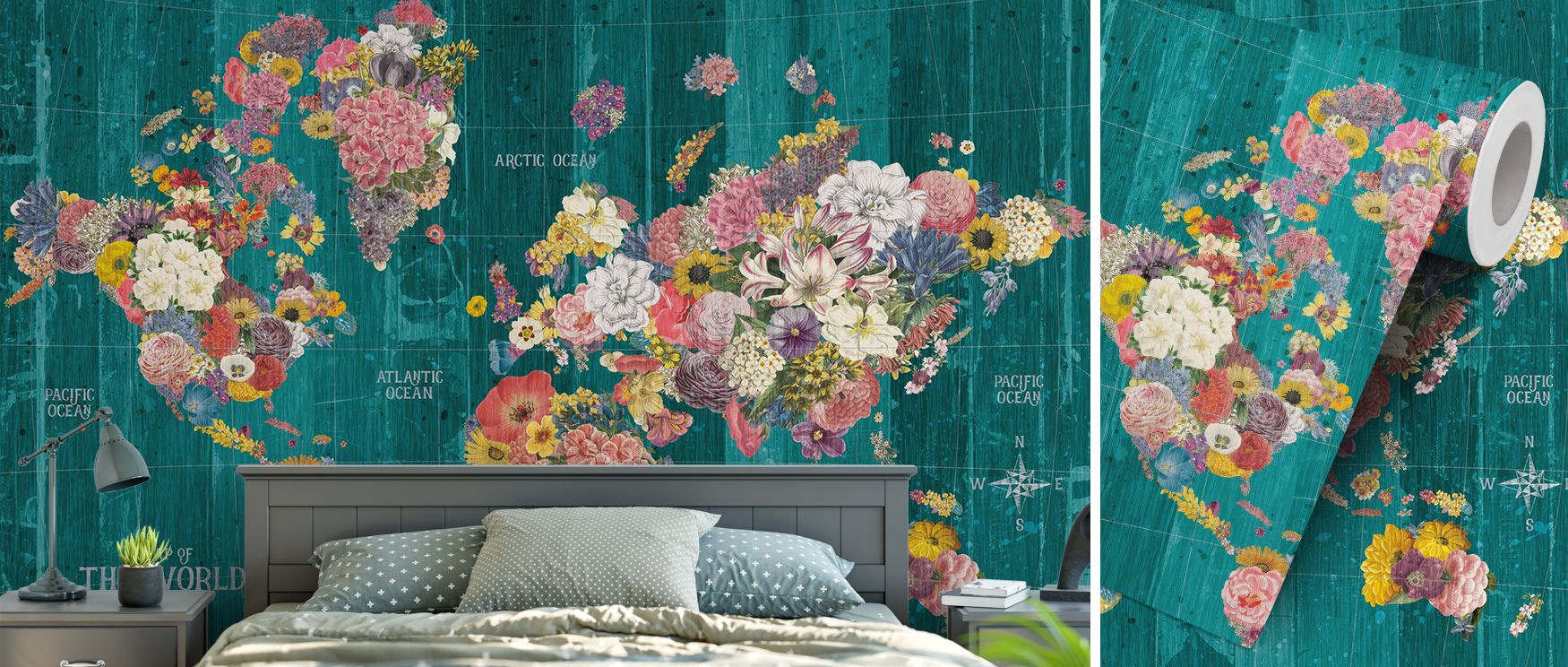 A botanical wallpaper enriched with dark tones and layered foliage, designed to create interiors filled with artistic refinement. Its leafy details inspire a mood of mystery while remaining inviting, making it perfect for bedrooms, dining areas, or office